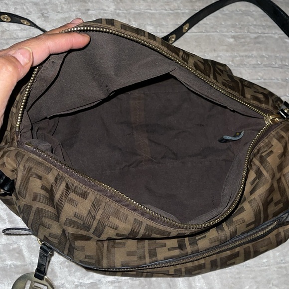 Preloved Fendi crossbody bag great condition FF long brown color nylon - Picture 7 of 9